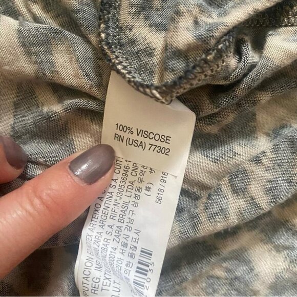 Zara Leopard Print Wrap Dress Edgy Grunge Whimsigoth Fall Layering Staple M - Picture 10 of 12